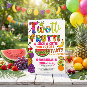 Convite TWOtti Frutti Tropical fruta aniversário de menina