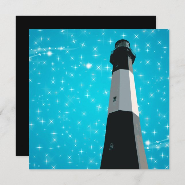Convite tybee island light station invitation (Frente/Verso)