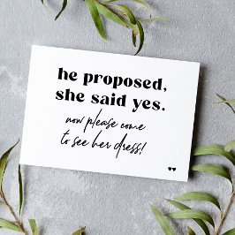 Convite Typografia engraçada Casamento preto e branco