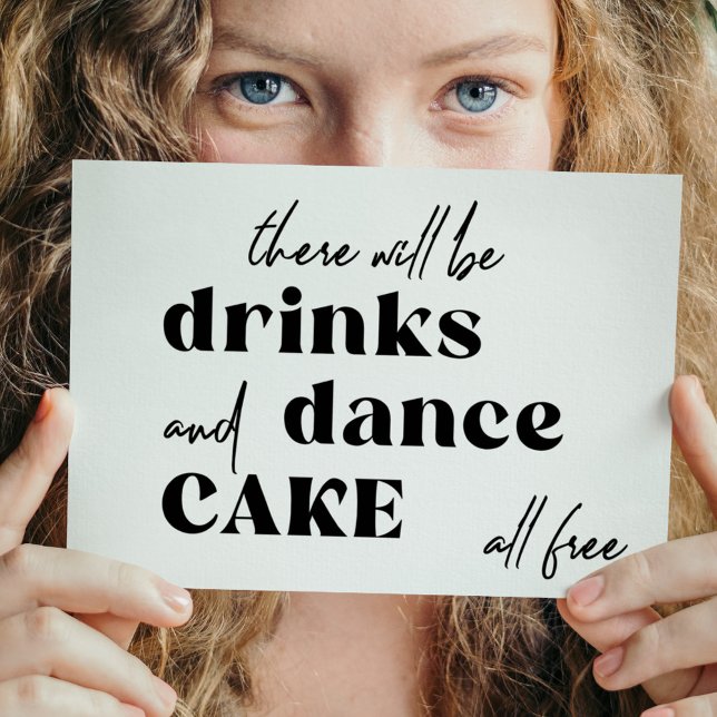 Convite Typografia engraçada Casamento preto e branco (Criador carregado)