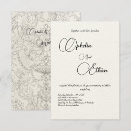 Convite Typografia Minimalista Casamento preto e branco