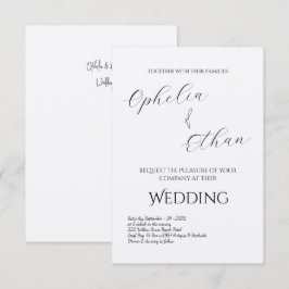 Convite Typografia Minimalista Casamento preto e branco