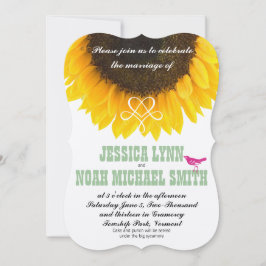 Convite Typografia Sunflower Modern Weds