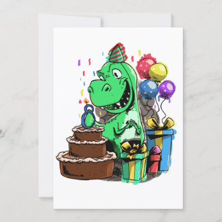 Convite Tyrannosaurus Rex Completa 8 Aniversário de Dinoss