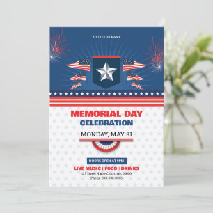 Convite U Memorial Day Party Flyer Modelo