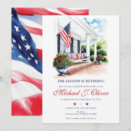 Convite U.S. Military Retirement Patriotic Home Porch