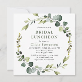 Convite Ucalyptus Wreath Frame BRIDAL LUNCHEON moderno