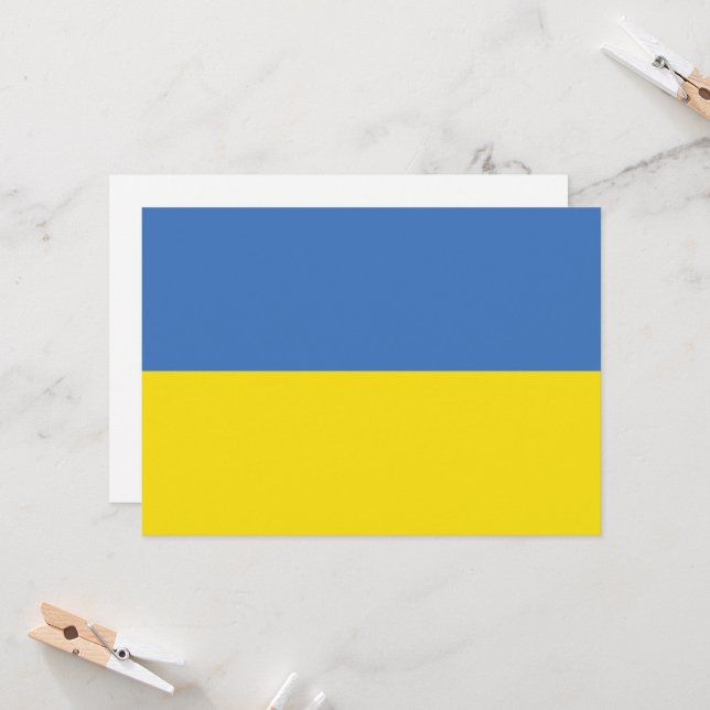 Convite Ucrânia Flag, Ucraniano Slava Ucraniano С л в а У  (Frente/Verso In Situ)