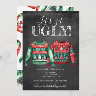 Convite Ugly Christmas Sweater Party Invitation