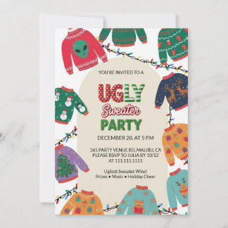 Convite Ugly Sweater Christmas Party