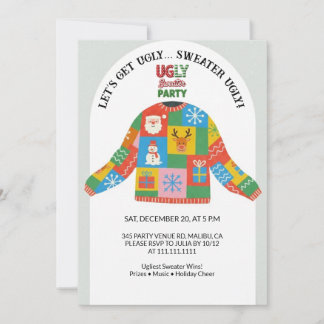 Convite Ugly Sweater Christmas Party 