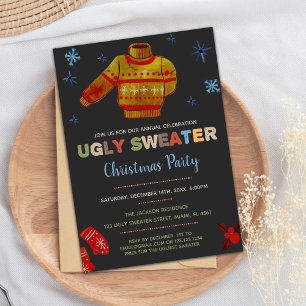 Convite Ugly Sweater, Festa Ugly Sweater