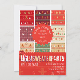 Convite Ugly Sweater Gingerbread Knit Christmas Party