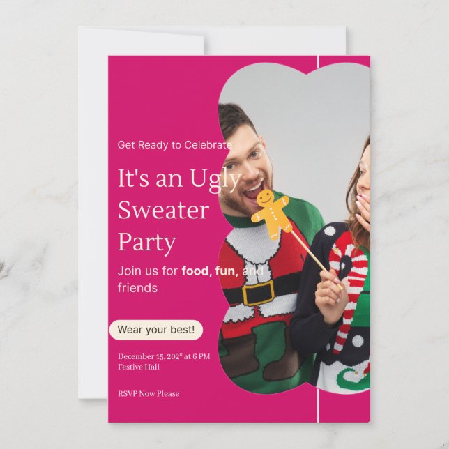 Convite Ugly Sweater Party (Frente)