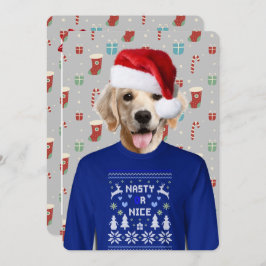 Convite Ugly Sweater Party Golden Retriever Invitation