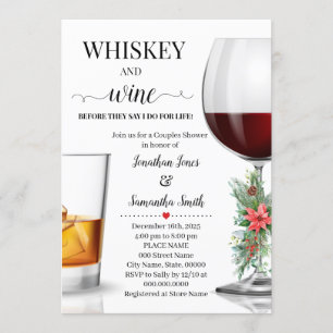 Convite Uísque e vinho antes de eu fazer chá de Natal