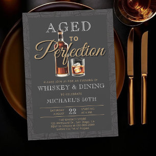 Convite Uísque Envelhecido à Perfeição Elegante 50º Aniver