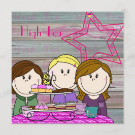 Convite Uitnodiging - High Tea - Party Girls