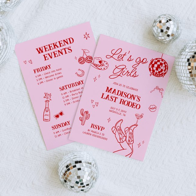 Convite Última Bachelorette de Cowgirl Rodeo (Criador carregado)