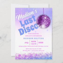 Convite Última Bachelorette de Retro Disco