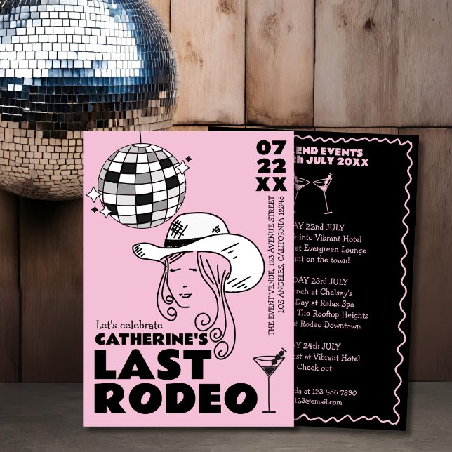 Convite Última Bachelorette Desenhada de Rodeio Cowgirl (Criador carregado)