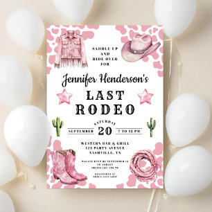 Convite Última Bachelorette Rosa Moderna