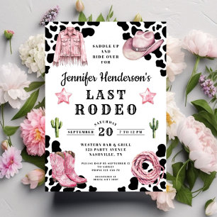 Convite Última Bachelorette Rosa Moderna