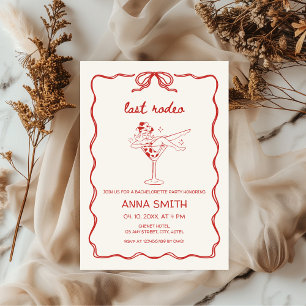 Convite Última Bachelorette Vermelha desenhada Pelos Rodei
