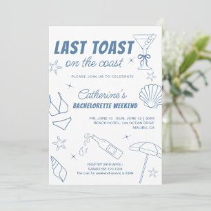 Convite Última Brinde Whimsical Na Bachelorette Costeira E