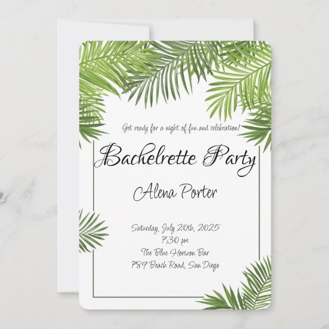 Convite Última Farra Antes da Festa de Despedida de Soltei (Frente)