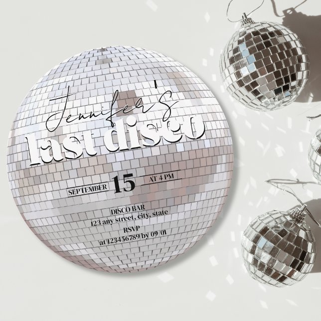 Convite Última Festa de solteira de Dança Disco 70s (Last Disco Bachelorette Party Invitation)