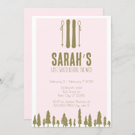 Convite Última Festa de solteira de inverno de esqui em es