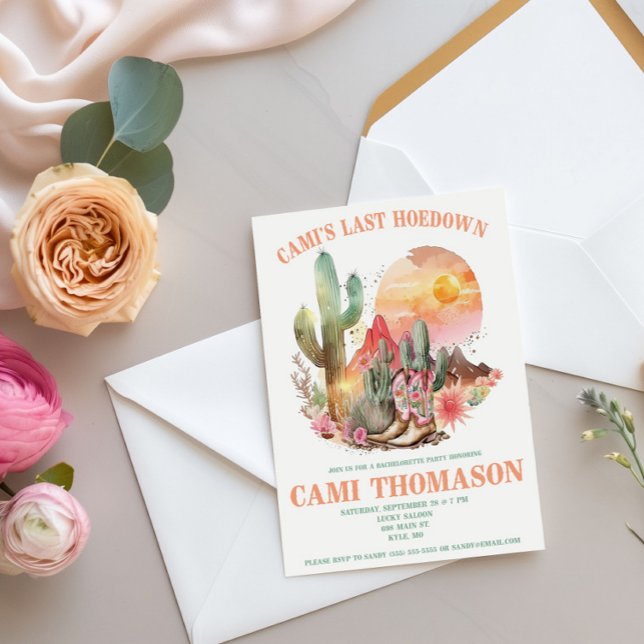 Convite Última Hoedown, Ocidental, Festa de solteira de Co (Criador carregado)