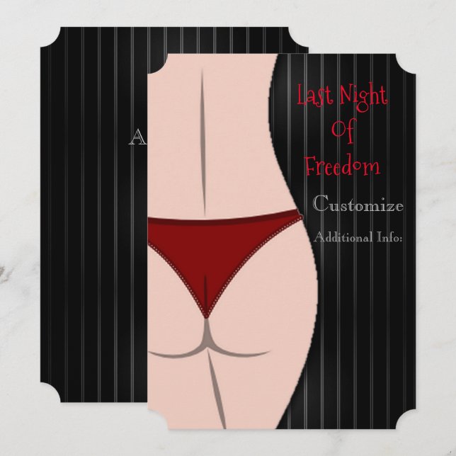 Convite Última Noite de Liberdade Festa de Despedida de So (Frente/Verso)