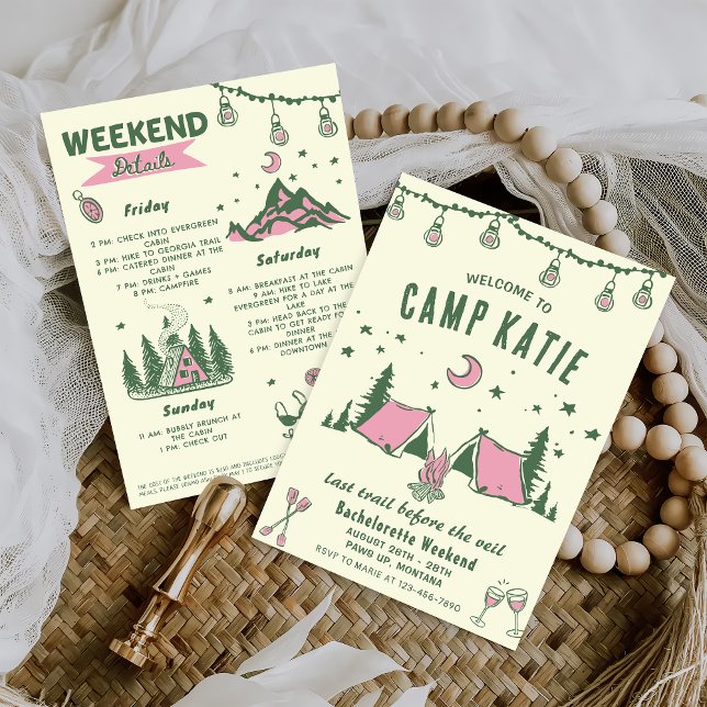 Convite Última Rastreio Antes Da Festa de solteira Do Camp (Criador carregado)