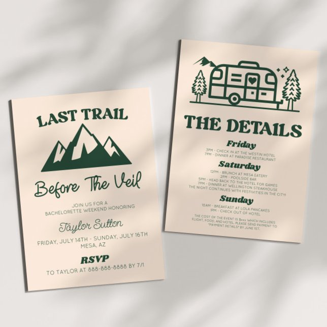 Convite Última Trilha Antes Do Fim De Semana Da Bacheloret (Criador carregado)