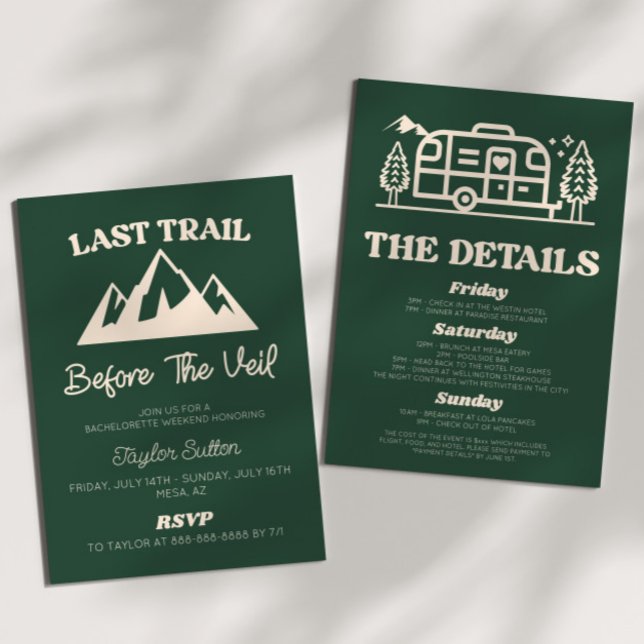 Convite Última Trilha Antes Do Fim De Semana Da Bacheloret (Criador carregado)