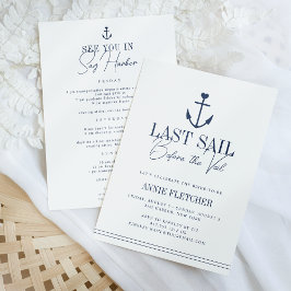 Convite Última vela antes da soleira do véu Itinerário e