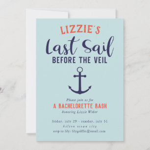 Convite Última vela antes da solha náutica do véu