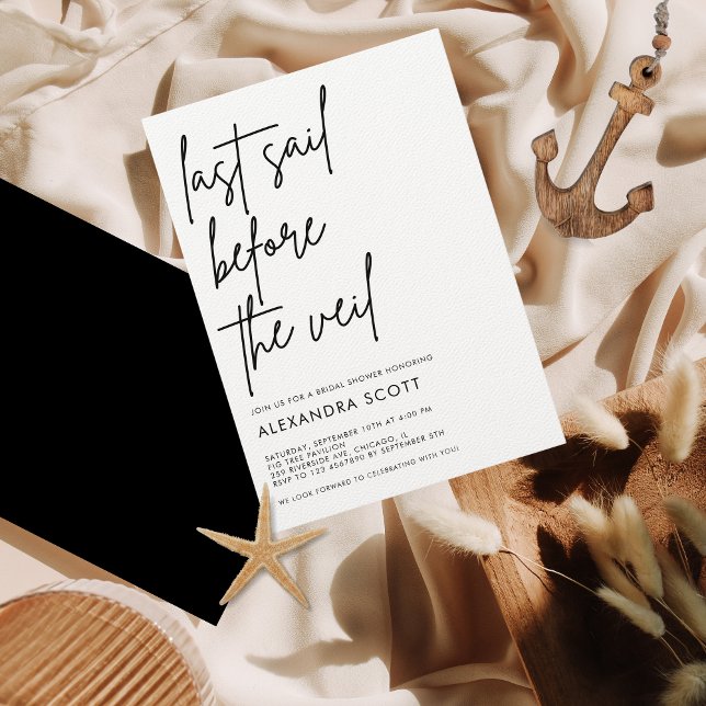 Convite Última vela antes do Chá de panela náutico do véu (Criador carregado)