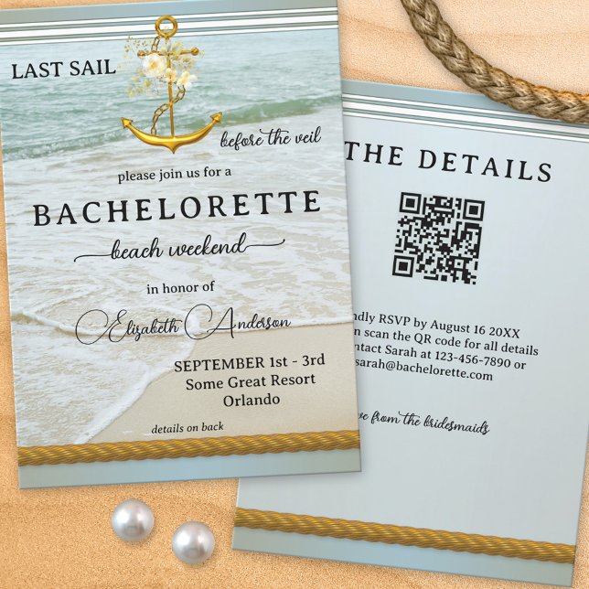 Convite Última vela antes do Fim de Semana de Bachelorette (Criador carregado)