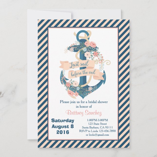 Convite Última vela antes do véu, festa de solteira (Frente)