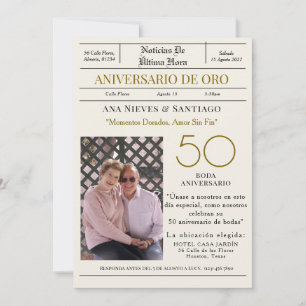 Convite "Últimas Notícias" Foto do Aniversário de Bodas de