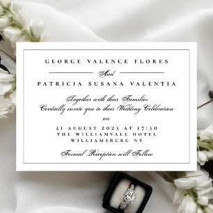 Convite Ultimate Elegance Formal Calliografia Casamento