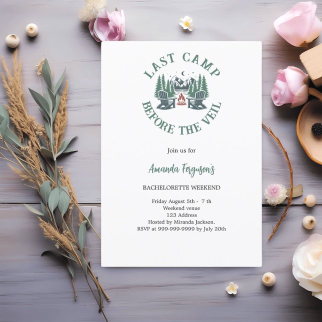 Convite Último acampamento antes do fim de semana da despe (Criador carregado)