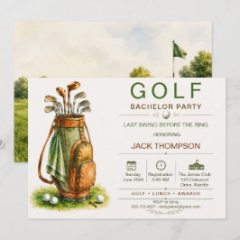 Convite Último Balanço Antes da Festa de Solteirão de Golf