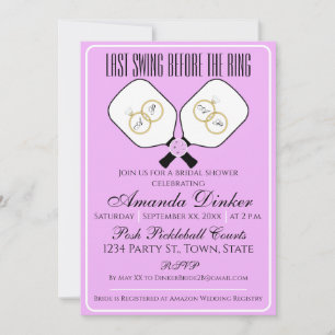 Convite Último Balanço Antes do Anel Casamento Picleball I