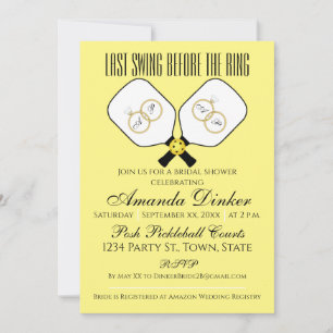 Convite Último Balanço Antes do Anel Casamento Picleball I