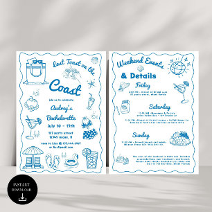 Convite Último Brinde Azul No Fim De Semana Da Bachelorett