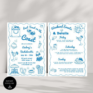 Convite Último Brinde Azul No Fim De Semana Da Bachelorett